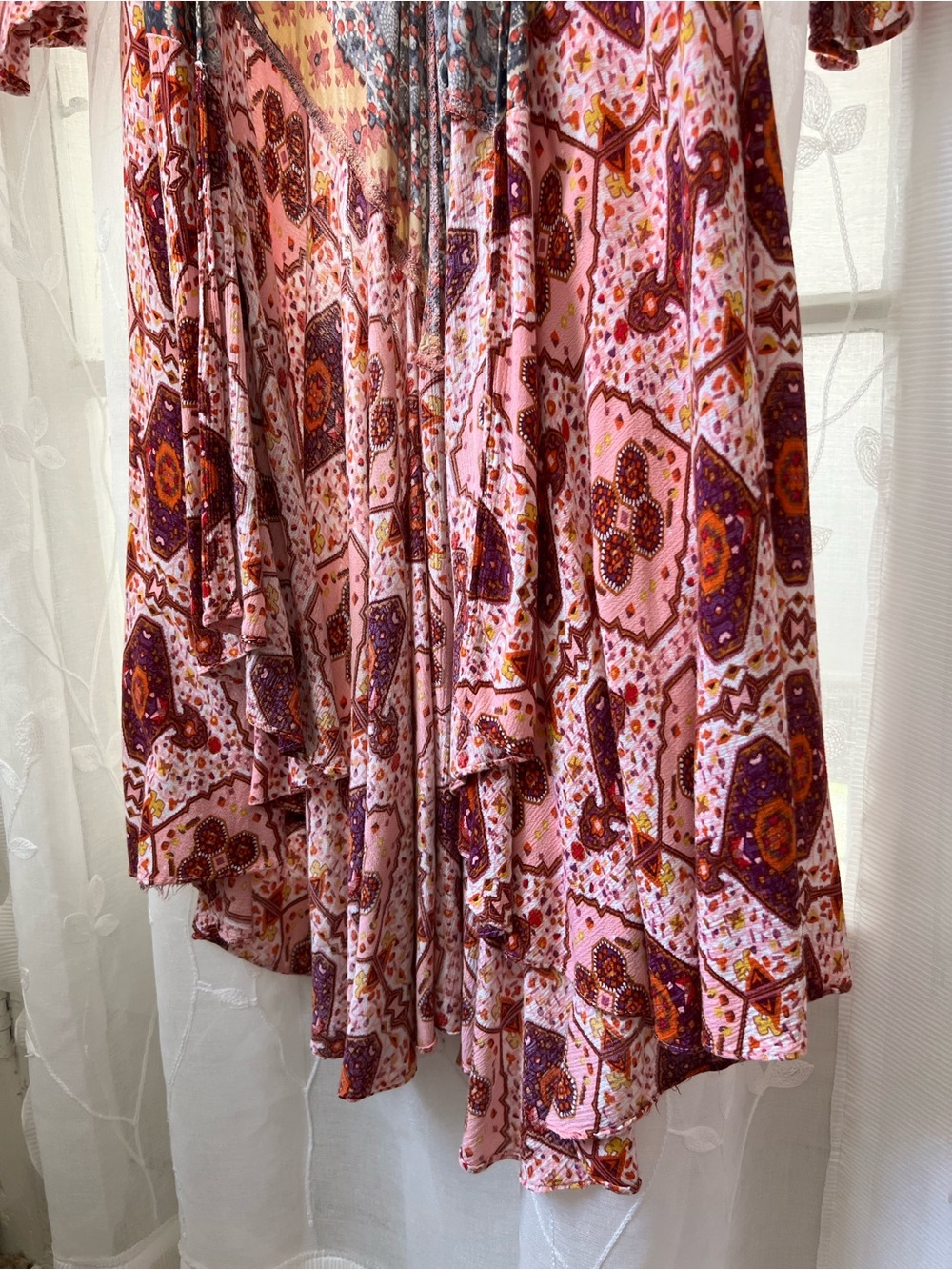 Umgee Multicolor Patchwork flowy Robe - Picture 4 of 10